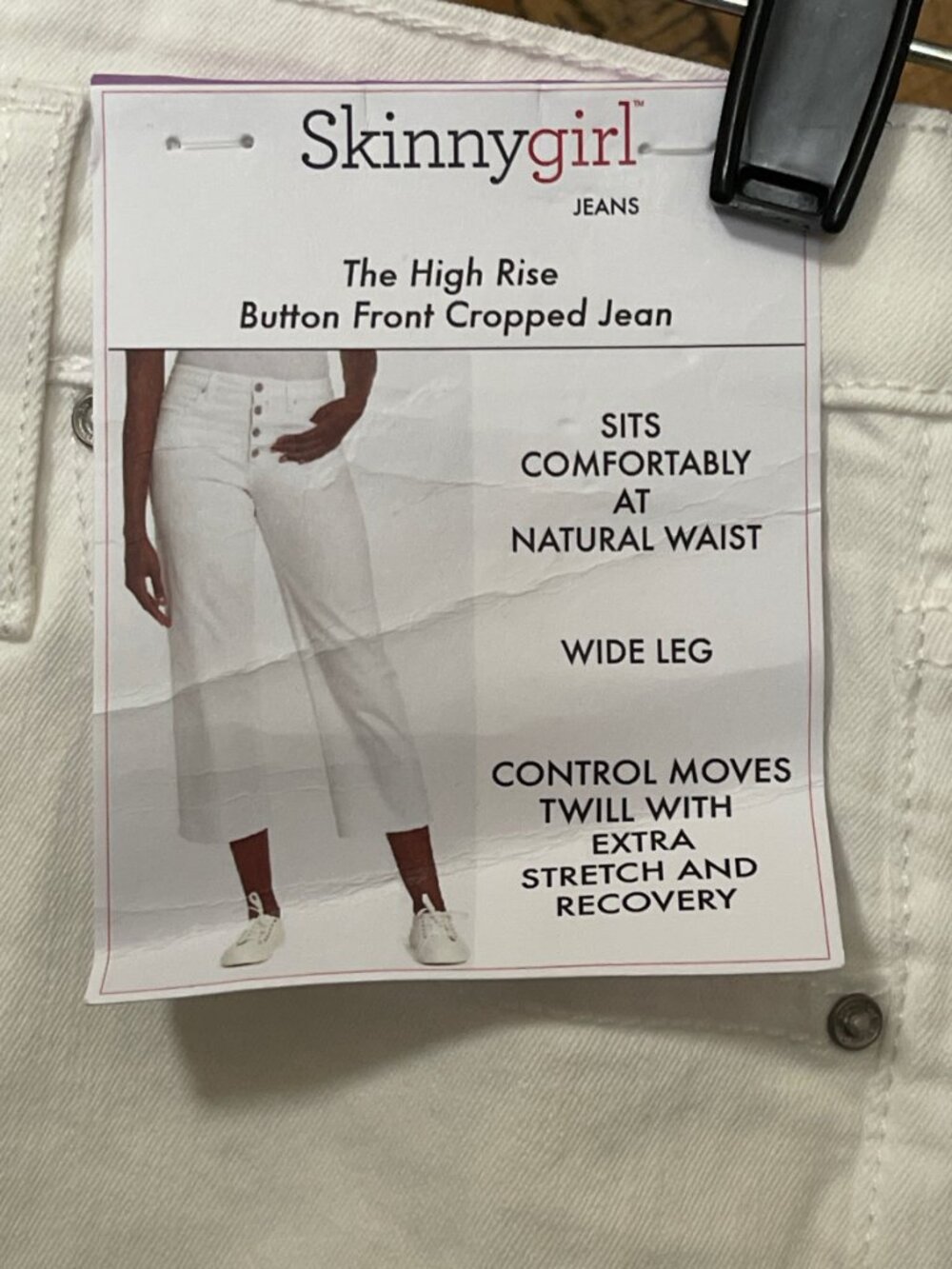 NEW WITH TAGS! Skinnygirl High Rise Button Front Cropped Jeans Size 28/6 - Picture 3 of 3